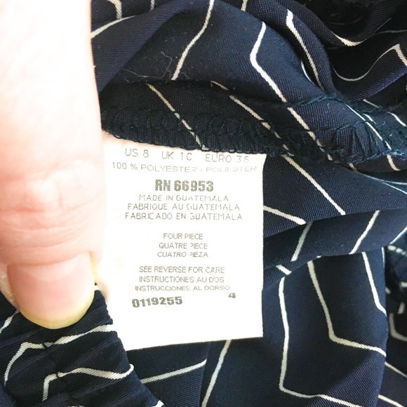 VTG 80's Navy Wave Skirt - Picture 10 of 11